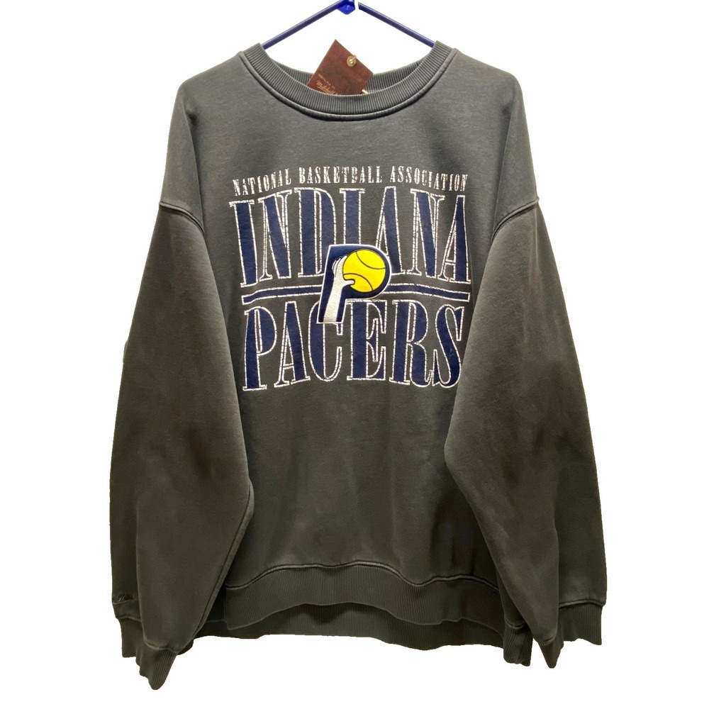 Indiana Pacers NBA Sweatshirt Large Crewneck Fleece Vtg Logo Mitchell & Ness NWT